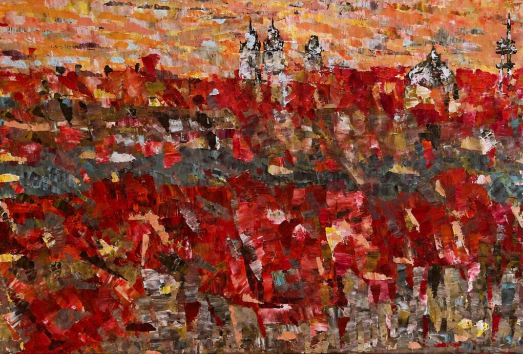 Shades of Red in Prague 60x40cm