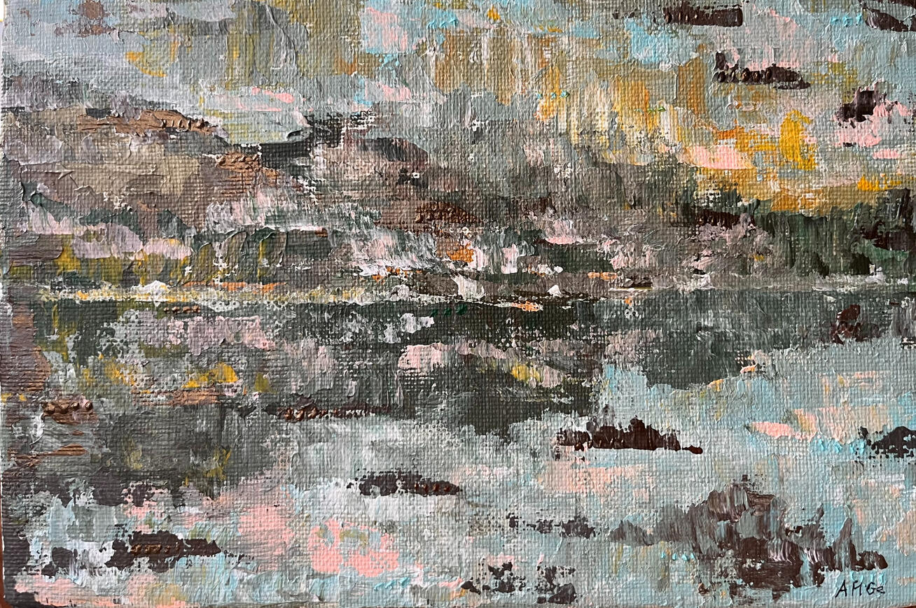 Sunset over Mondsee 27x18cm (150EUR)